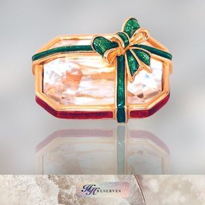 **RARE** Swarovski Christmas Present Brooch - Vintage